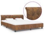 vidaXL Bedframe kunstsuède bruin 160x200 cm, Huis en Inrichting, Slaapkamer | Bedden, Verzenden, Nieuw