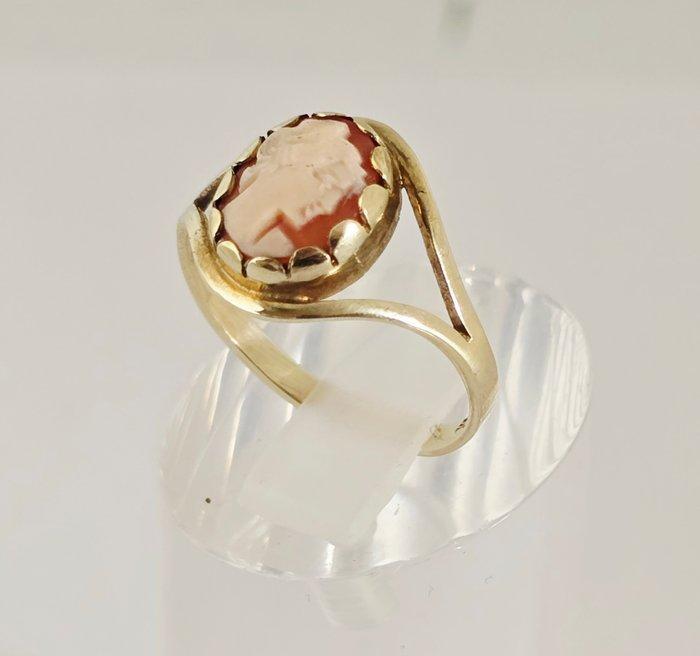Zonder Minimumprijs - Ring - 8 karaat Geel goud - Camee,, Handtassen en Accessoires, Ringen