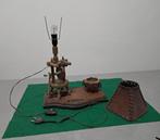 Tafellamp - Hout, Leder, Metaal - Mid-century lamp