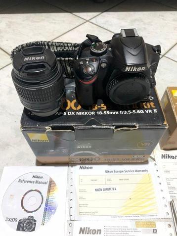 Nikon D3200 + nikkor 18-55 af vr Digitale camera, Audio, Tv en Foto, Nieuw