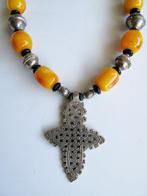 Argent, Résine - Collier - Croix copte, Ethiopie.