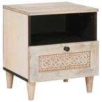 vidaXL Nachtkastje met lade Beige 40 x 33 x 46 cm massief, Verzenden, Nieuw