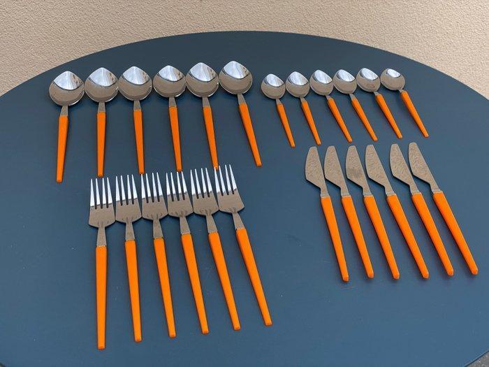 PINTI - Bestekset (24) - Staal, roestvrij staal, Plastic -, Antiek en Kunst, Antiek | Meubels | Tafels