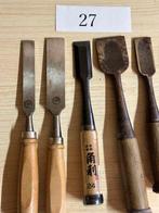 Lot 27: Set of 6 Japanese Wood Chisels (Nomi) - Vintage &