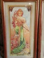 after ALPHONSE MUCHA - Glazen vitrinelijst (4) - Glas, Agaat, Antiek en Kunst