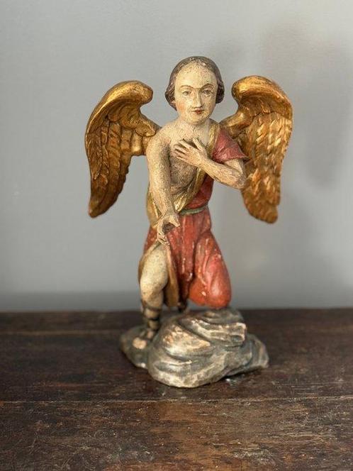 sculptuur, Houten engel - 30 cm - Hout, Antiek en Kunst, Antiek | Keramiek en Aardewerk