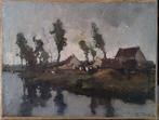 Theophile de Bock (1851-1904) - Boerenhuis aan het water, Antiquités & Art
