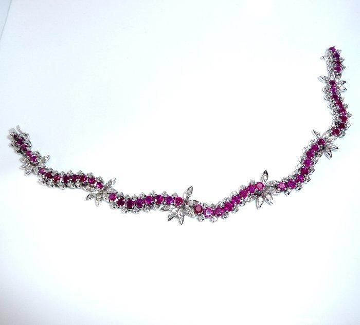 Armband - 18 karaat Witgoud - 6.40ct. tw. Diamant, Handtassen en Accessoires, Armbanden