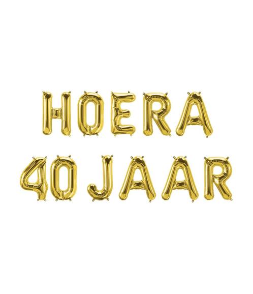 Gouden Ballonnen Set 40 Jaar Hoera 1,9m, Hobby en Vrije tijd, Feestartikelen, Nieuw, Verzenden