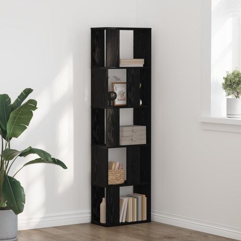 vidaXL Boekenkast 5-Laags Zwart Eiken 45x23,5x162,5 cm, Huis en Inrichting, Kasten | Boekenkasten, Nieuw, Verzenden