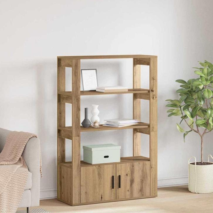 vidaXL Dressoir artisanaal eikenkleurig 30 x 80 x 119,5 cm, Huis en Inrichting, Kasten | Dressoirs, Nieuw, Verzenden