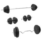 vidaXL Halterset met gewichten 120 kg, Sport en Fitness, Verzenden, Nieuw
