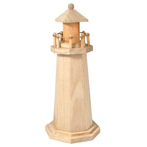 Houten vuurtoren, 25 cm. Vuurtoren, Hobby en Vrije tijd, Knutselen, Nieuw