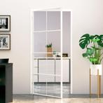 vidaXL Binnendeur 93x201,5 cm gehard glas en aluminium smal, Doe-het-zelf en Bouw, Deuren en Vliegenramen, Verzenden, Nieuw