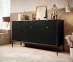 Dressoir mat zwart 154x39x83 cm goud hotel chique, Nieuw, 150 tot 200 cm, 25 tot 50 cm, Verzenden