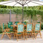 vidaXL Tuinstoelen 8 st verstelbaar massief hout en stof, Tuin en Terras, Tuinstoelen, Verzenden, Nieuw