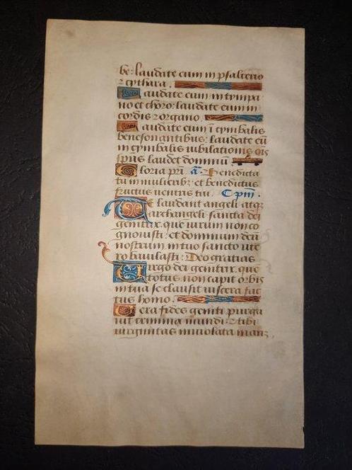 Anoniem - Anonymous- Illuminated manuscript - 1350, Verzamelen, Film en Tv