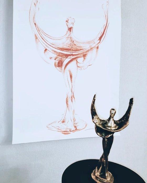 Bernard Jobin (1945-2025) - Lot d une sculpture bronze et, Antiek en Kunst, Antiek | Overige Antiek