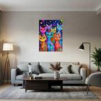 LuisonArt - Neon Cat Squad: Urban Tigers- AI - XXL, Antiek en Kunst, Kunst | Schilderijen | Modern
