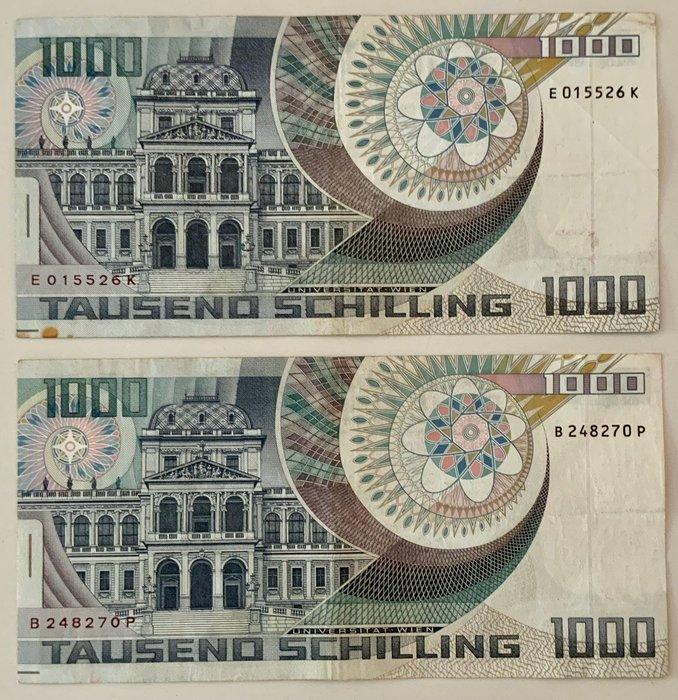 Oostenrijk. - 2 x 1000 Schilling - 1983 - Pick 152 (Zonder, Postzegels en Munten, Bankbiljetten | Europa | Niet-Eurobiljetten