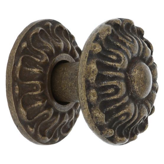 Deurknop bloem messing antiek 71mm, Doe-het-zelf en Bouw, Hang- en Sluitwerk, Klink of Kruk, Nieuw, Overige materialen