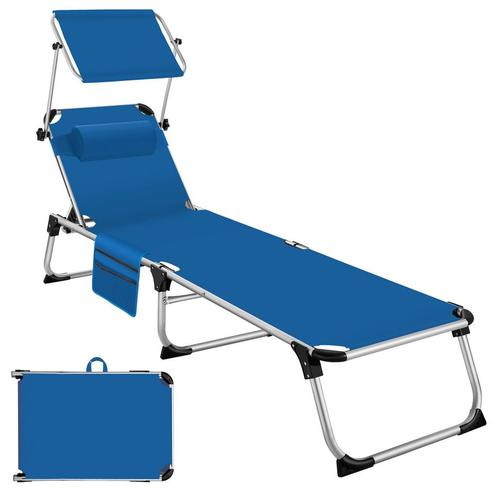 tectake Ligbed Aurelie van aluminium, 6 niveaus - blauw, Tuin en Terras, Tuinsets en Loungesets, Verzenden
