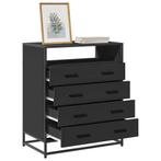 vidaXL Ladekast 70x41x83,5 cm bewerkt hout zwart, Verzenden, Nieuw