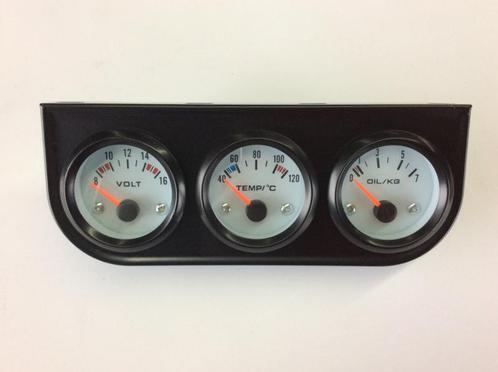 52mm meter set zwart met wit, Auto diversen, Auto-accessoires, Nieuw, Ophalen of Verzenden