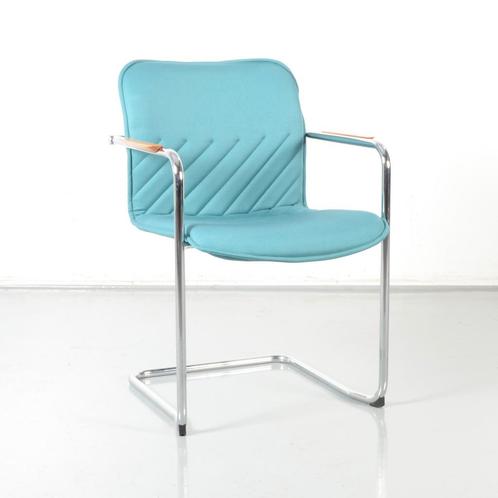 Frontseat vergaderstoel, groen, sledeframe, Huis en Inrichting, Stoelen, Gebruikt, Ophalen of Verzenden