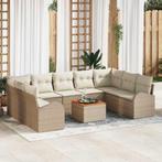 vidaXL Tuinbank Set 10 pcs Beige en wit, Tuin en Terras, Verzenden, Nieuw