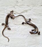 Beeldje - Salamanders aan de muur (2) - Brons