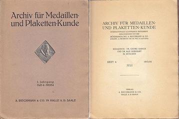 1913 medaille en Thematik Archiv fuer Medallen- en Plaket... beschikbaar voor biedingen