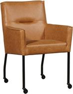 Cognac leren moderne eetkamerstoel - Vintage Leer Cognac, Huis en Inrichting, Stoelen, Overige kleuren, Nieuw, Leer, Ophalen of Verzenden