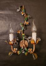 Wandkandelaar - IJzer, Kristal - Smeedijzer met de hand