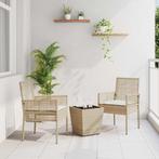 vidaXL Tuin Bistro Set 3 pcs Beige Poly rattan, Tuin en Terras, Tuinsets en Loungesets, Verzenden, Nieuw