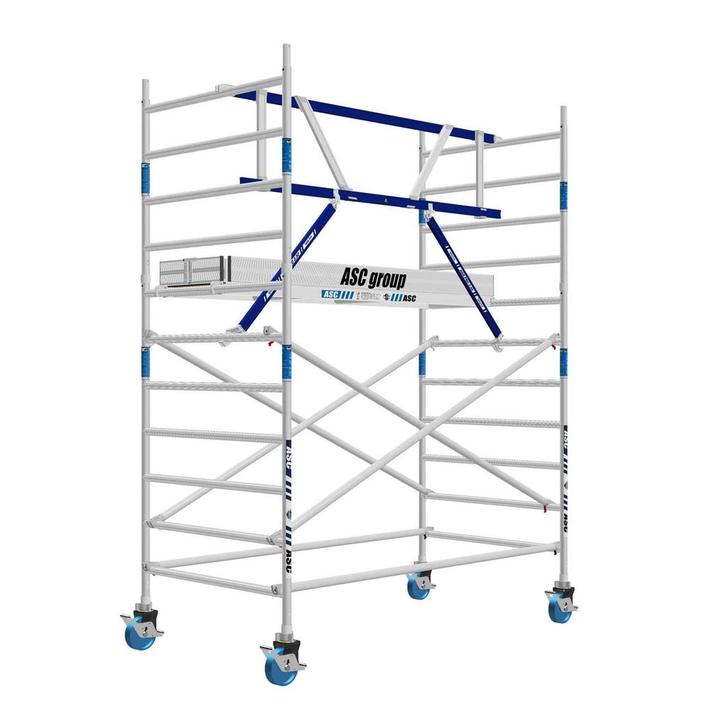 AGS Pro rolsteiger ASC 135 x 250 x 4,2wh enkelzijdig, Doe-het-zelf en Bouw, Steigers, Rolsteiger of Kamersteiger, Nieuw, 2 tot 5 meter