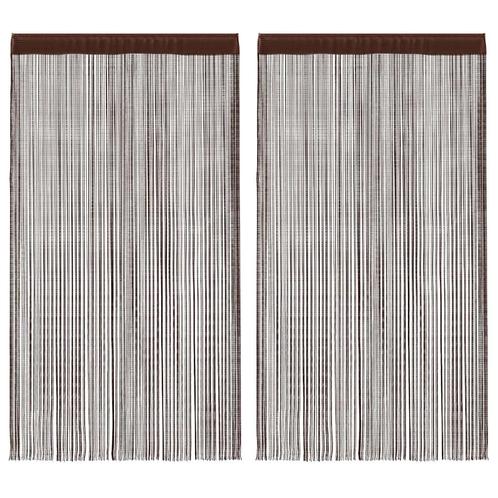 vidaXL Draadgordijnen 140x250 cm bruin 2 st, Huis en Inrichting, Stoffering | Gordijnen en Lamellen, Nieuw, Verzenden