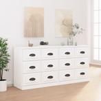 vidaXL Dressoirs 2 st bewerkt hout hoogglans wit, Huis en Inrichting, Verzenden, Nieuw