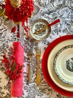 Exclusieve winterse toile de Jouy tafelkleed voor grote, Nieuw