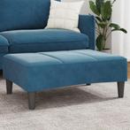 vidaXL Voetenbank 77x55x31 cm fluweel blauw, Huis en Inrichting, Zetels | Voetbanken en poefs, Verzenden, Nieuw