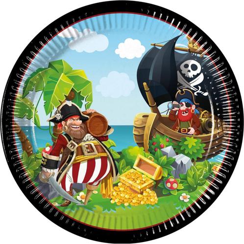 8 Paper plates large 23cm FSC Island Pirates, Hobby & Loisirs créatifs, Articles de fête, Envoi