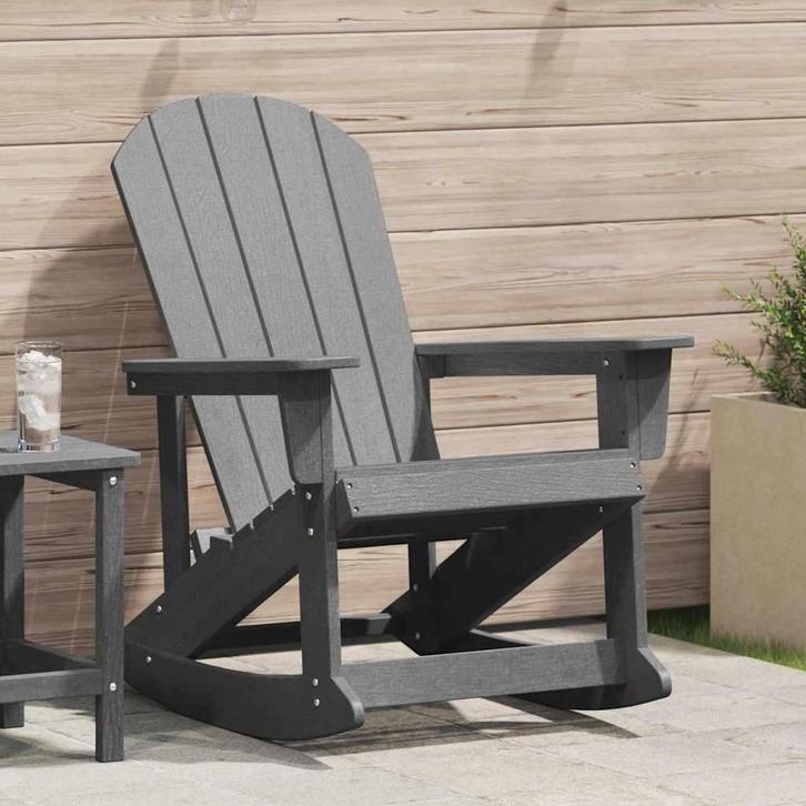 vidaXL Adirondack Schommelstoel Lichtgrijs 92 x 73,5 x 92 cm, Tuin en Terras, Tuinstoelen, Nieuw, Verzenden