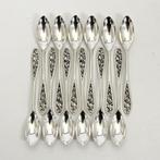 12 identieke Antieke espresso lepeltjes in originele etui -