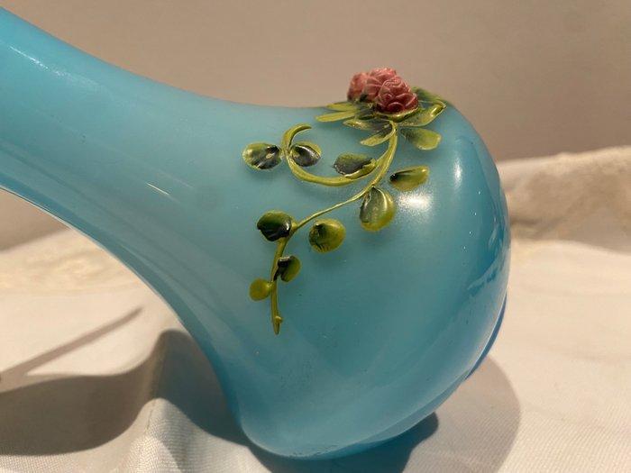 Vase - Opaline - vase en verre opalin bleu, Antiquités & Art, Antiquités | Verre & Cristal