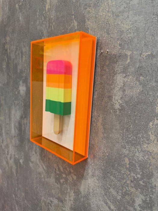 KIRAS - 1 FLAVOR - orange neon frame, Antiek en Kunst, Kunst | Schilderijen | Modern