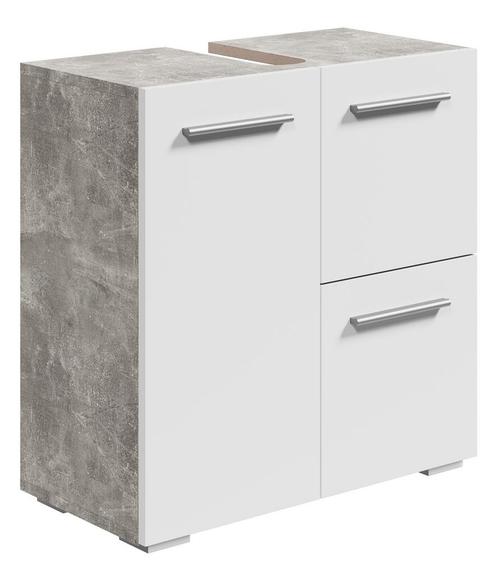 Wastafelkast Mars 60 x 30 x 60 cm Beton wit Badkamerkast, Huis en Inrichting, Badkamer | Badkamermeubels, Nieuw, Verzenden