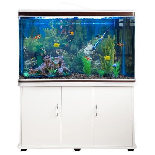 Aquarium 300 L Wit + Meubel - Starterset - naturel grind, Animaux & Accessoires, Poissons | Aquariums & Accessoires, Envoi