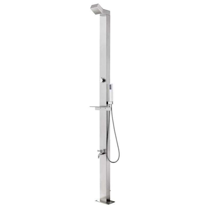 vidaXL Buitendouche 220 cm roestvrij staal, Tuin en Terras, Zwembaden, Nieuw, Verzenden