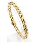 Massief gouden gourmet schakel armband | 20,5 cm, Handtassen en Accessoires, Armbanden, Ophalen of Verzenden, Gebruikt, Overige kleuren