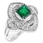 Ring Platina -  1.69 tw. Smaragd - Diamant